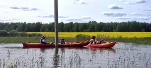 Rateliu aplink stulpą plaukte marš.
