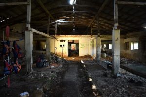 Besiruošiant renginiui: parodos erdvė.